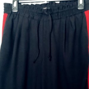 Zara Basic Black Dress Pants with Red Side Stripes
